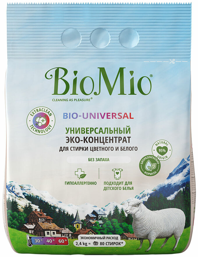 BIO-MIO Стиральный порошок BioMio Bio-Universal Универсальный Colors&amp;Whites 2400 гр