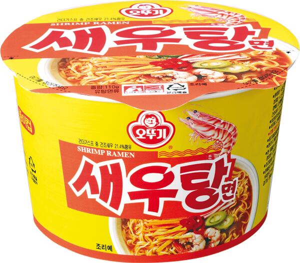 Ottogi Лапша со вкусом креветки Shrimp ramen 110г