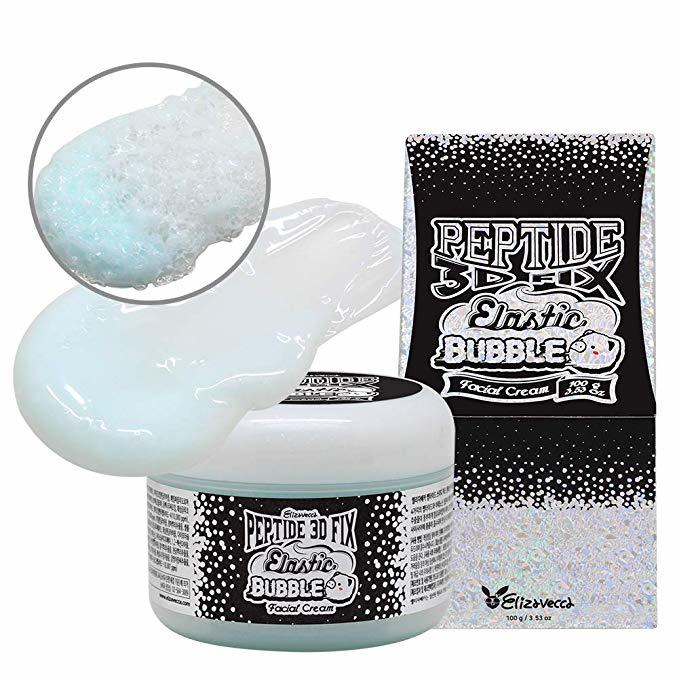 Elizavecca PEPTIDE 3D FIX ELASTIC BUBBLE FACIAL CREAM  Омолаживающий пузырьковый крем для лица 100 гр