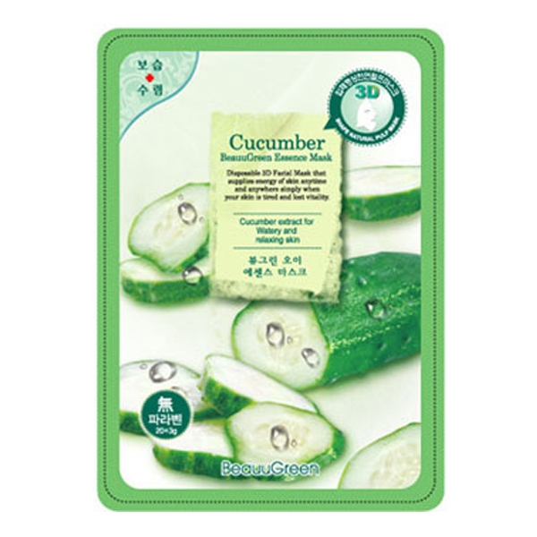 КR/М BEAUUGREEN Contour  3D Cucumber Essence Mask Маска-салфетка д/лица &quot;Огурец&quot;