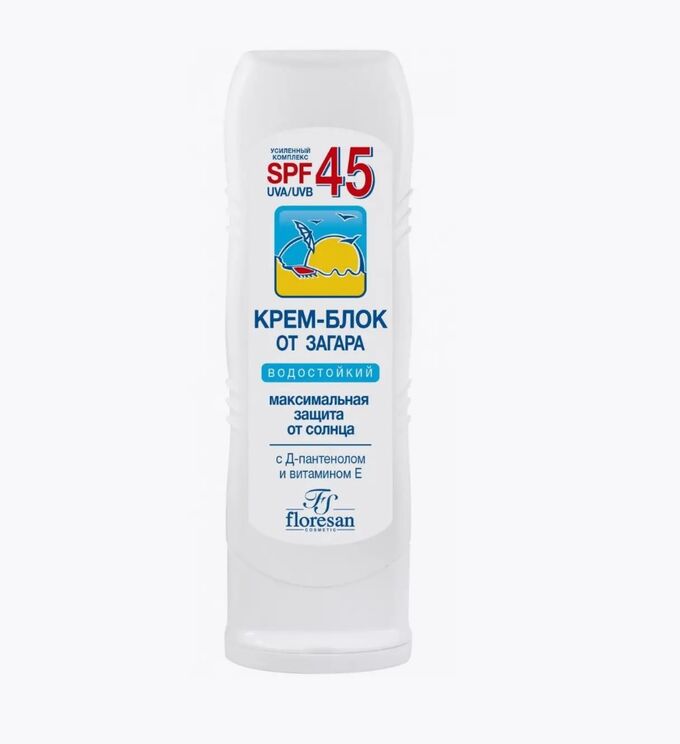 Floresan ФЛОРЕСАН Ф-113 Крем-блок от загара SPF-45 (для лица) 125мл