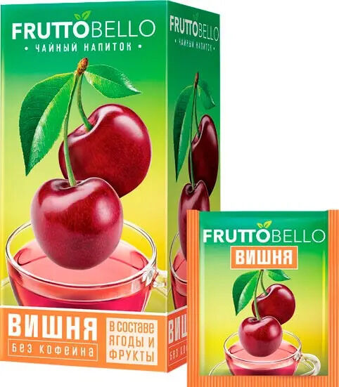 KDV Fruttobello Чайный напиток &quot;Вишня&quot; 25 пакетиков по 37,5 г