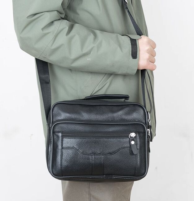 Fashion & Bags Сумка мужская через плечо, натуральная кожа