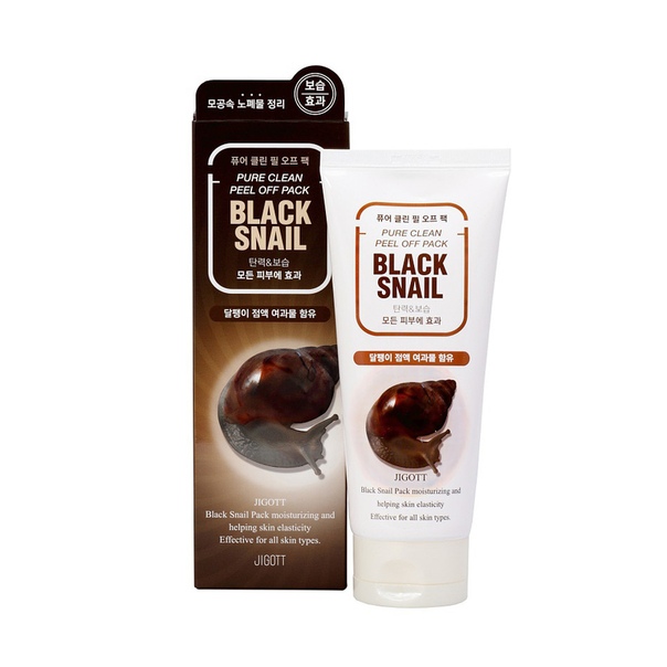 Jigott Black Snail Pure Clean Peel Off Pack Маска-пленка очищающая с экстрактом слизи черной улитки, 180 мл