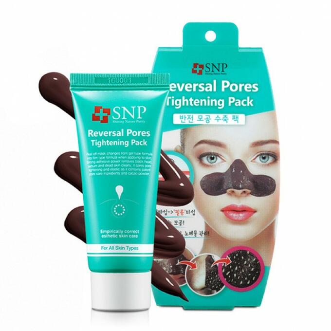 SNP Застывающая маска для очищения пор на основе экстракта какао и мяты Reversal Pores Tightening Pack, 30гр