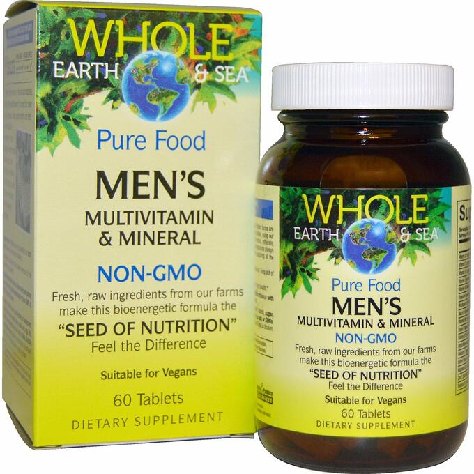 Natural Factors, Пищевая добавка &quot;Непочатое море и земля&quot;, мультивитаминный и минеральный комплекс для мужщин, 60 таблеток