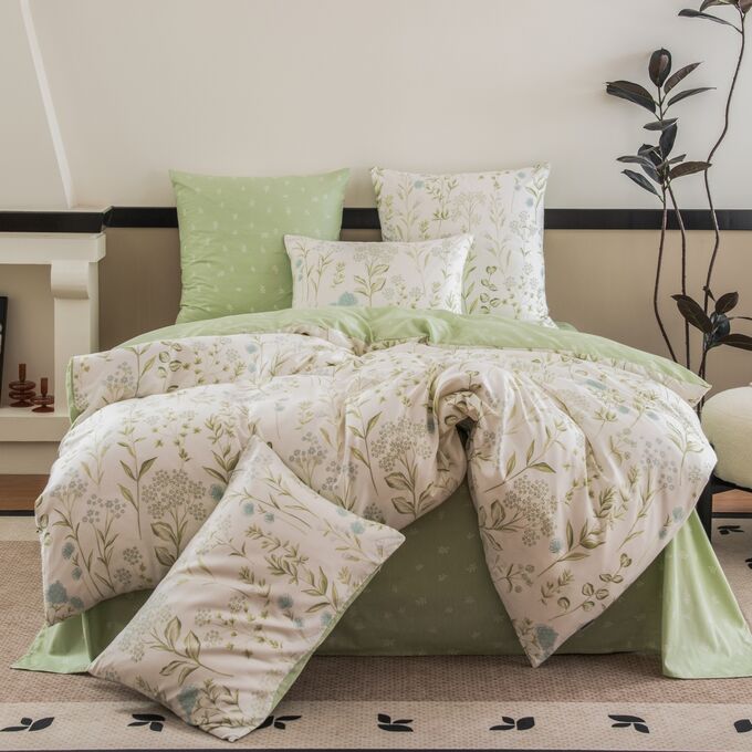 Viva home textile Комплект постельного белья Делюкс Сатин 100% хлопок на резинке LR624