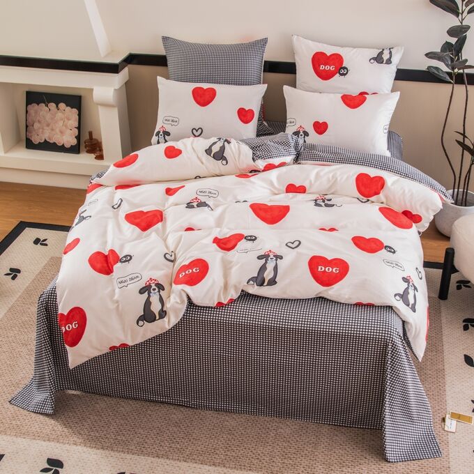 Viva home textile Комплект постельного белья Делюкс Сатин 100% хлопок на резинке LR613
