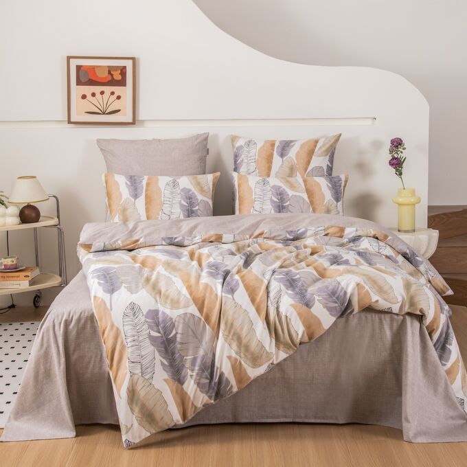 Viva home textile Комплект постельного белья Делюкс Сатин 100% хлопок на резинке LR629