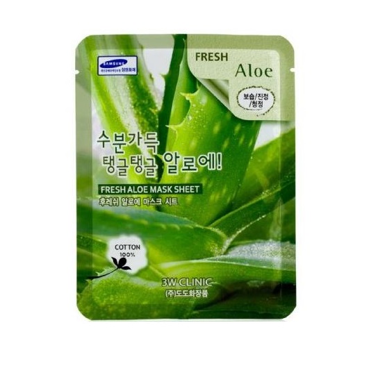 3W Clinic 3W Тканевая маска для лица, алоэ &quot;Fresh Aloe Mask Sheet&quot;