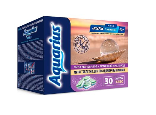 &quot;Aquarius&quot;Mini tabs&quot; Таблетки для ПММ &quot;Сила минералов + Активный кислород All in1&quot; 30шт.