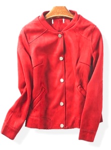 Женская куртка из искусственной замши Цвет: КРАСНЫЙ