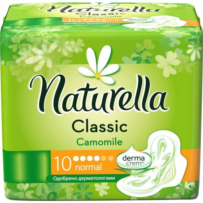 NATURELLA Classic Женские гигиенические прокладки с крылышками Camomile Normal Single 10шт