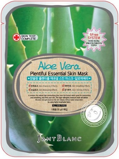 Jant Blanc Маска для лица ткан. АЛОЭ Aloe Plentiful Essential Skin Mask, 25 гр