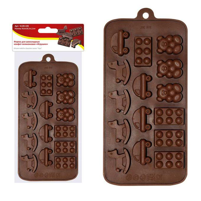 Форма для шоколадных конфет Игрушки VL80-326 /уп 12/120/ силикон