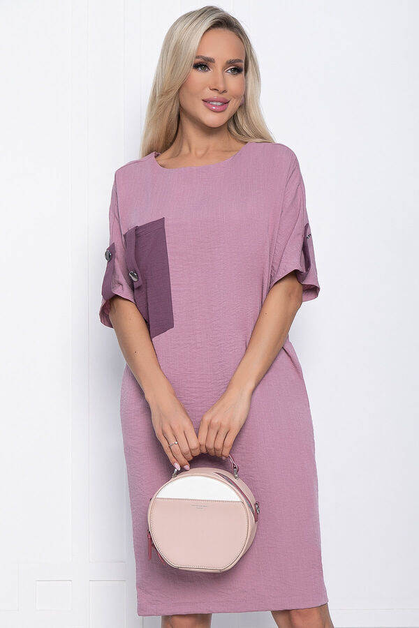 LT Collection Платье Кайла люкс с карманом (сирень) П10874
