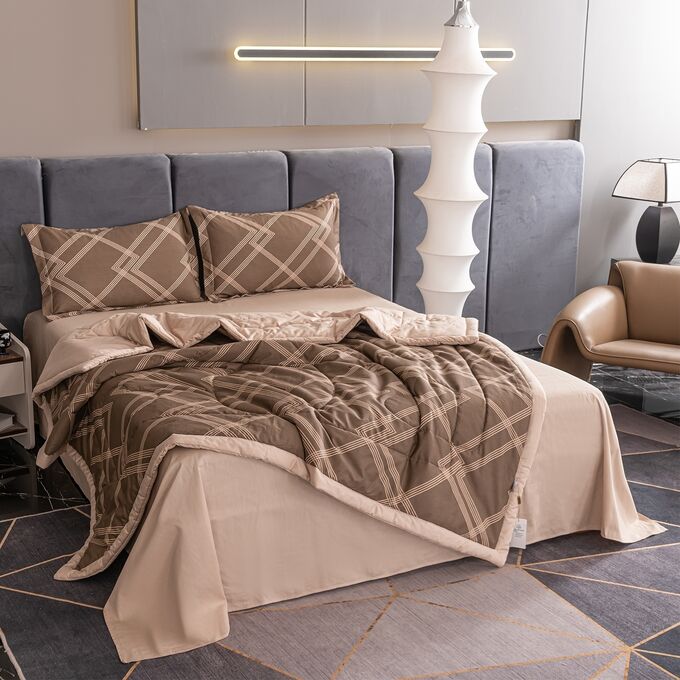 Viva home textile Комплект постельного белья Сатин с Одеялом 100% хлопок OB153