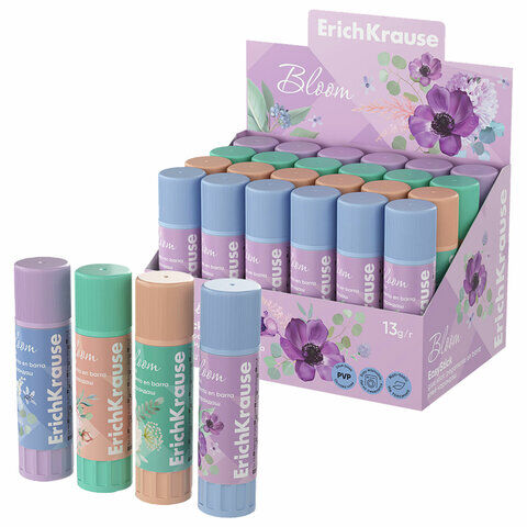 Клей-карандаш ERICH KRAUSE &quot;EasyStick Pastel Bloom&quot;, 13 г, 60498