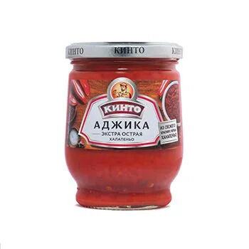 Соус перечный КИНТО 265г Аджика Халапеньо экстра острая 1/8
