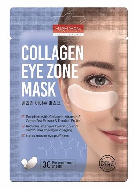 Purederm Тканевая маска-патчи с коллагеном для кожи вокруг глаз /30