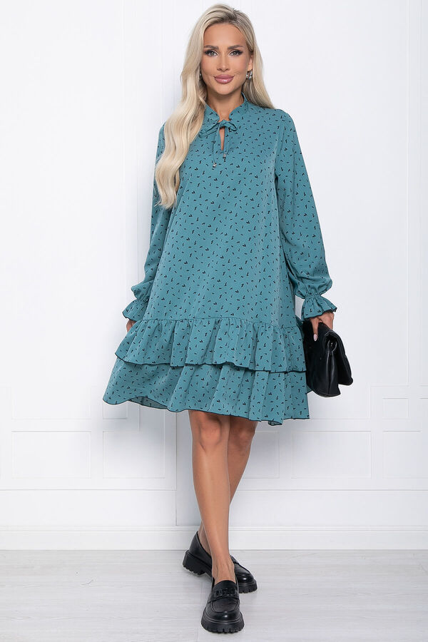 LT Collection Платье Осенняя симфония (бирюзовое) П10937