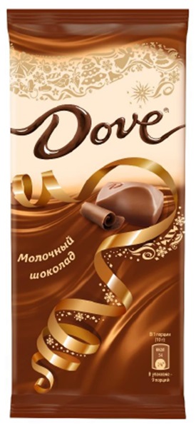 Шоколад DOVE молочный НГ 90 гр