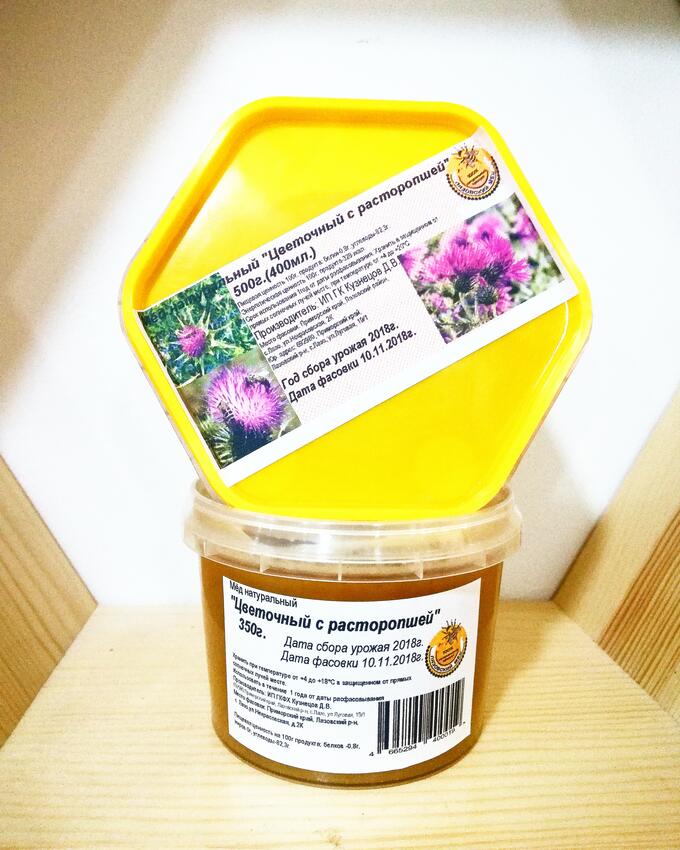 Мёд натуральный «Алтайский цветочный с расторопшей» ПЭТ банка  700 г 2018г.