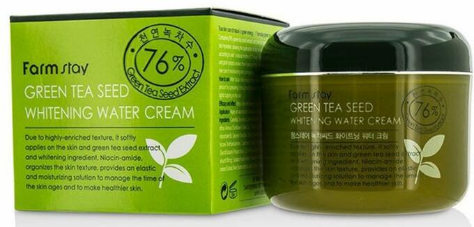 Крем для лица &quot;Семена Зеленого чая&quot; увлажняющий с осветляющим действием FarmStay Green Tea Seed Whitening Water Cream 100 гр.