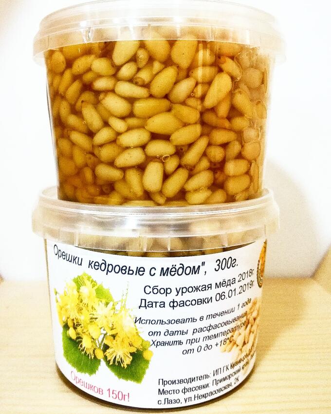 Ядро кедрового ореха в мёде (150+150), 300г.