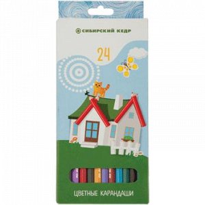 Карандаши 24 цвета &quot;Сибирский Кедр. Карандашная деревня&quot;