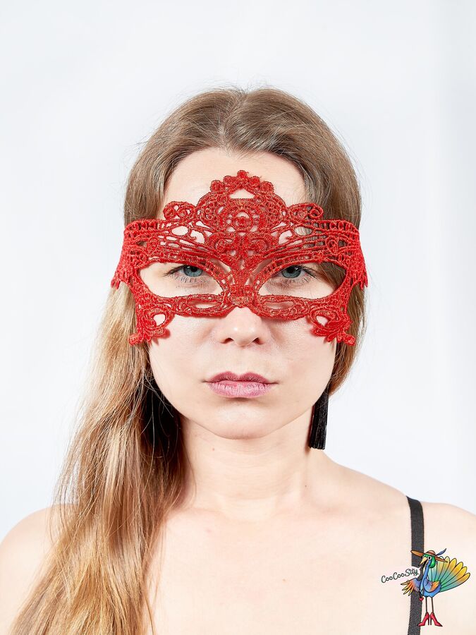 Hallowen Concepts Маска кружево Королевское, красная, текстиль