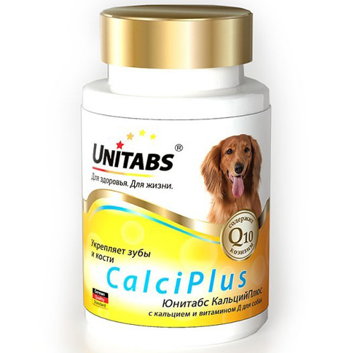 Unitabs CalciPlus Витамины с кальцием и витамином Д для собак 100 таб.