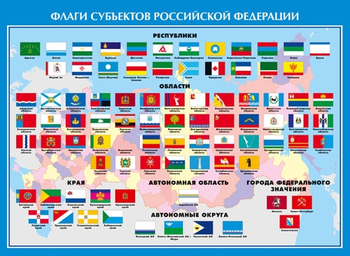 Флаги рф проект по географии Плакат А2 Флаги субъектов Российский Федерации День России. Праздники