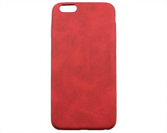 Чехол iPhone 6/6S Plus Матовая кожа (красный)