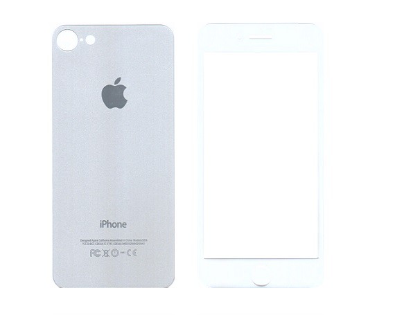 Защитное стекло iPhone 7/8 color 2.5D белое, переднее + заднее