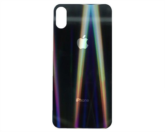 Защитное стекло iPhone X/XS Rainbow черное заднее