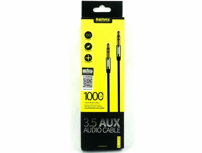 Remax AUX RL-L100 аудиокабель 3.5мм - 3.5мм, 1м, черный