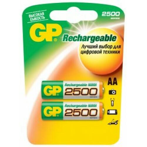 Аккумулятор AA GP HR6 (2-BL) 2500 mAh (20/200) цена за 1 штуку