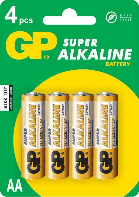Батарейка AA GP Super LR6 (4-BL) (40/320) цена за 1 штуку