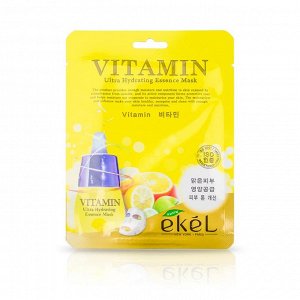 Ekel Vitamin Ultra Hydrating Essence Mask Интенсивно восстанавливающая тканевая маска с витамином С