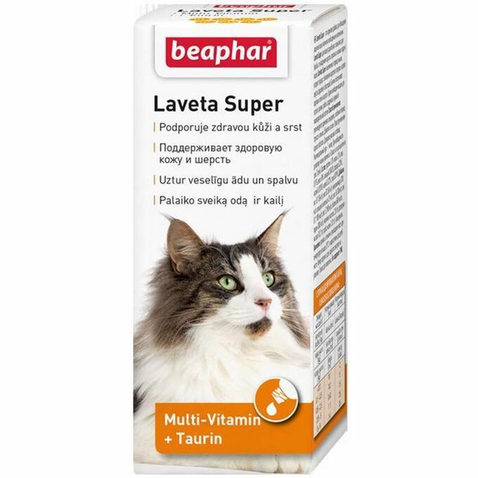 Витамины Beaphar &quot;Laveta super&quot; для кошек, при выпадении шерсти, 50 мл