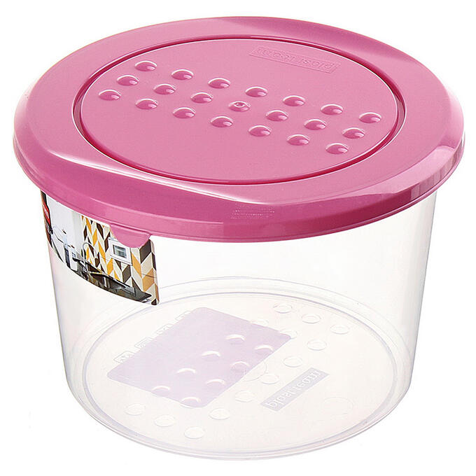 Емкость для хранения продуктов круглая 0,8 л PATTERN РТ1099/К-PURPUR пурпурная
