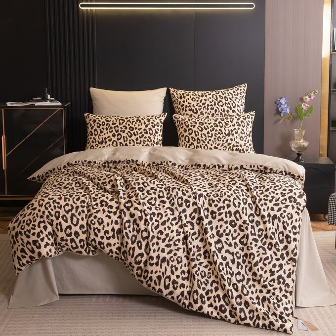 Viva home textile Комплект постельного белья Делюкс Сатин 100% хлопок на резинке LR637