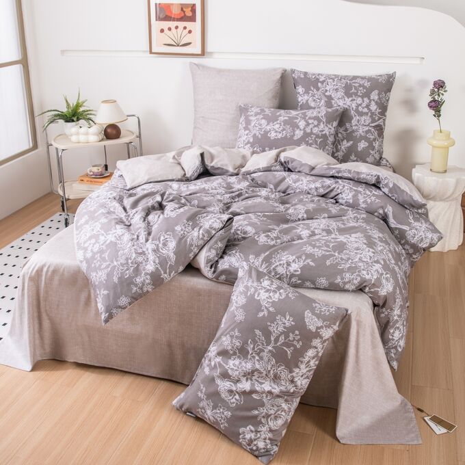 Viva home textile Комплект постельного белья Делюкс Сатин 100% хлопок на резинке LR635