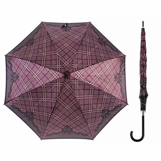 Зонт полуавтоматический «Клетка», 8 спиц, R = 56 см, цвет бордовый