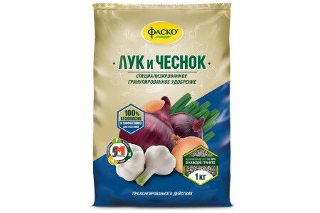 Удобрение минеральное ФАСКО 5М Для Лука,чеснока гранулированное 1кг сухое