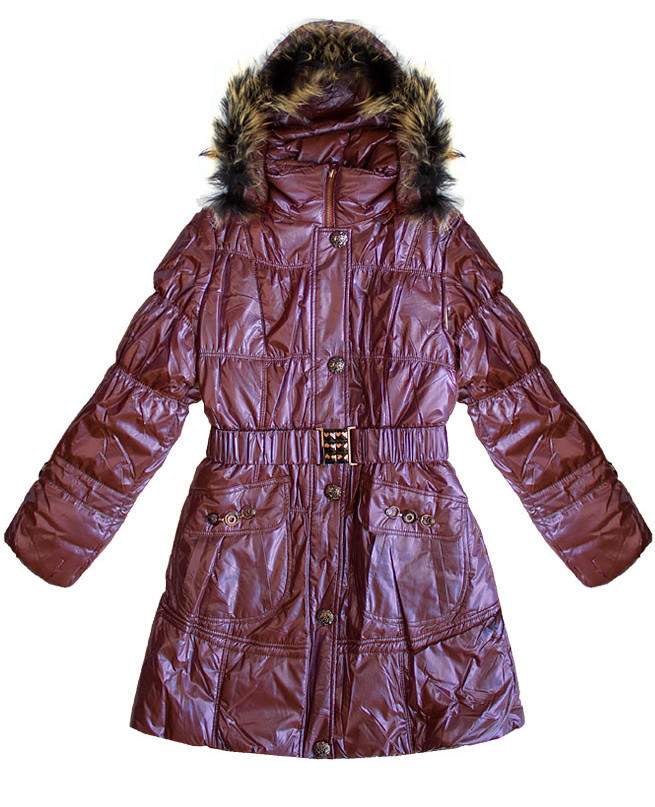 Зимняя куртка- пальто для девочки Цвет: шоколад