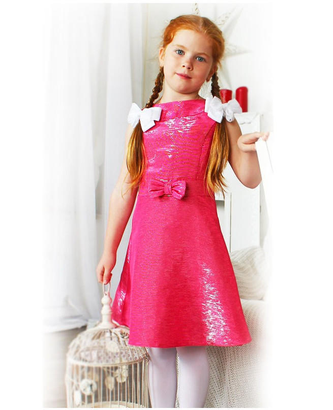 Малиновое нарядное платье для девочки Цвет: яр.розовый