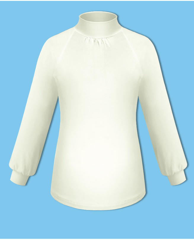 Молочная школьная блузка для девочки Цвет: экрю