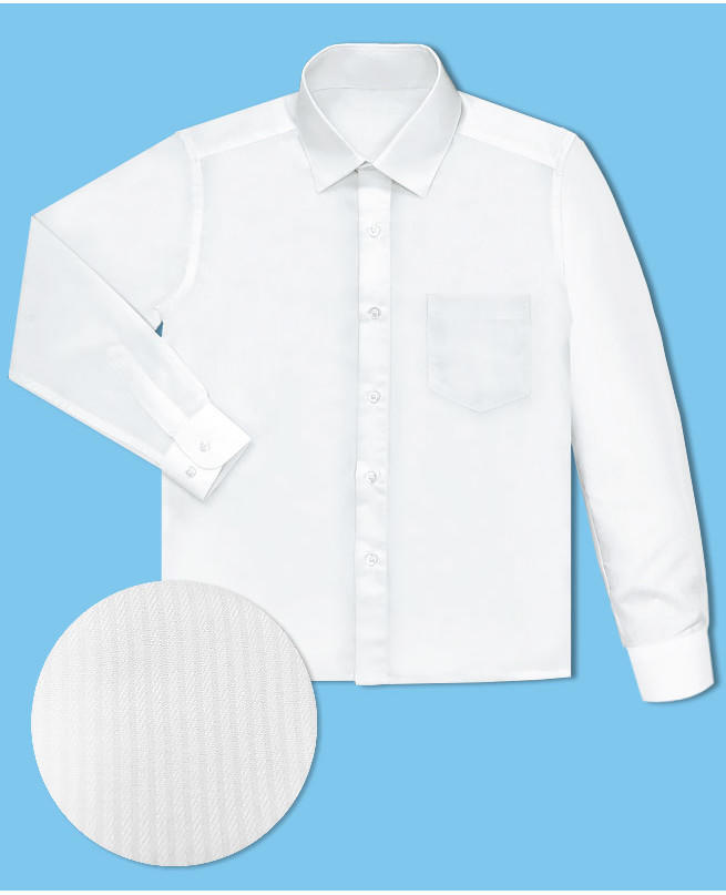 Белая школьная рубашка для мальчика Цвет: белый